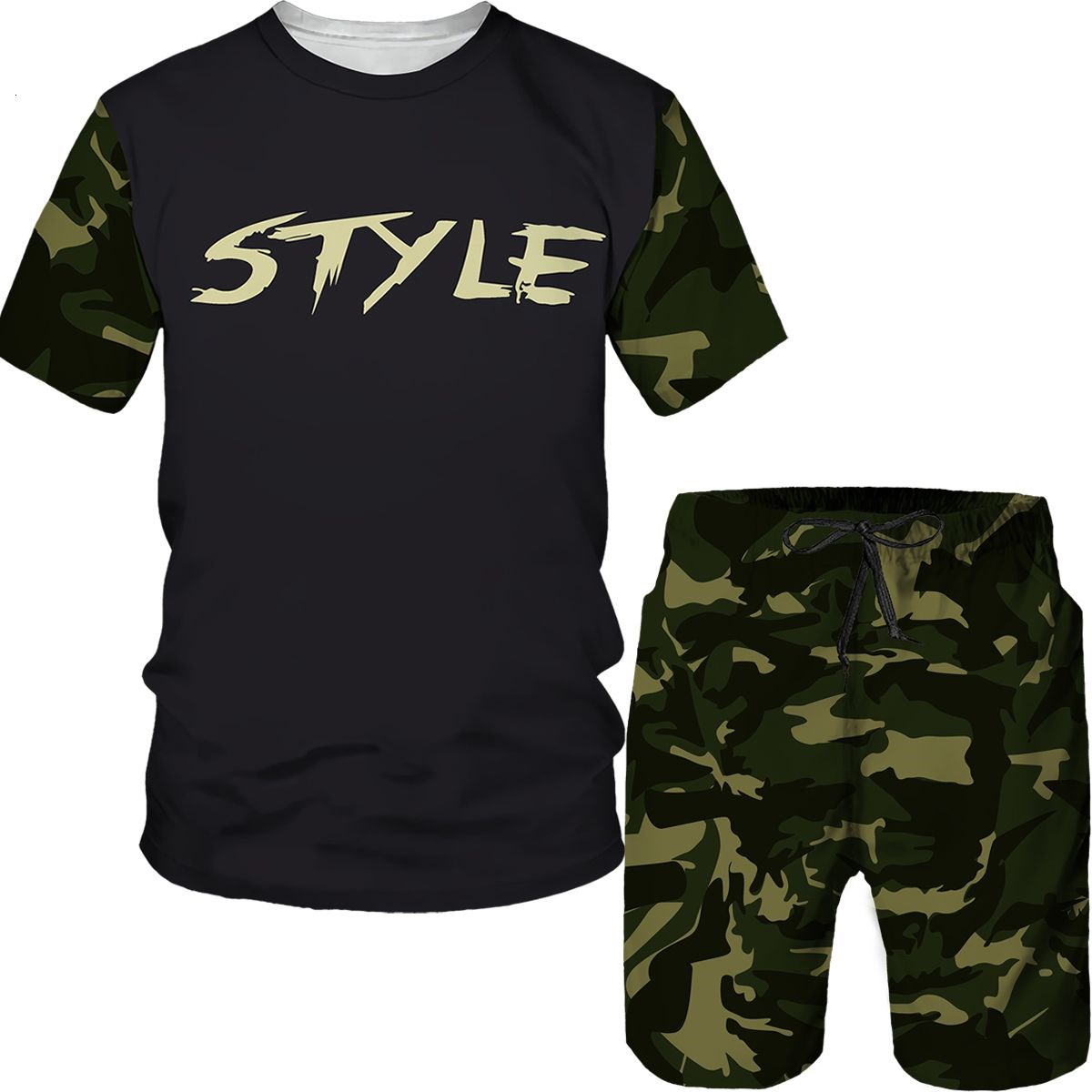 3D Printing Kpop - Camouflage Men's Suits Camo 3D Print