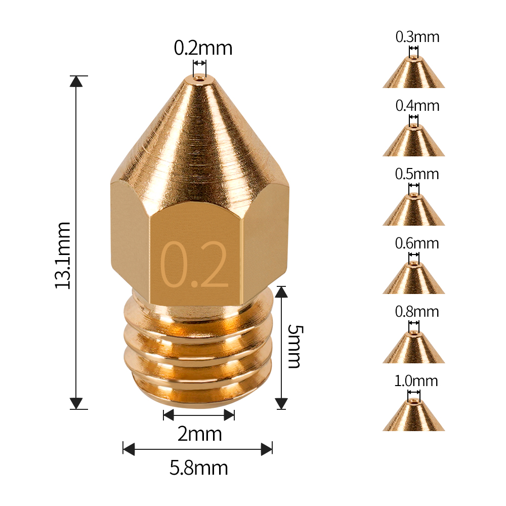 MK7 MK8 Nozzle 0.4mm 0.3mm 0.2 - 3D Printer Nozzle Brass review and price