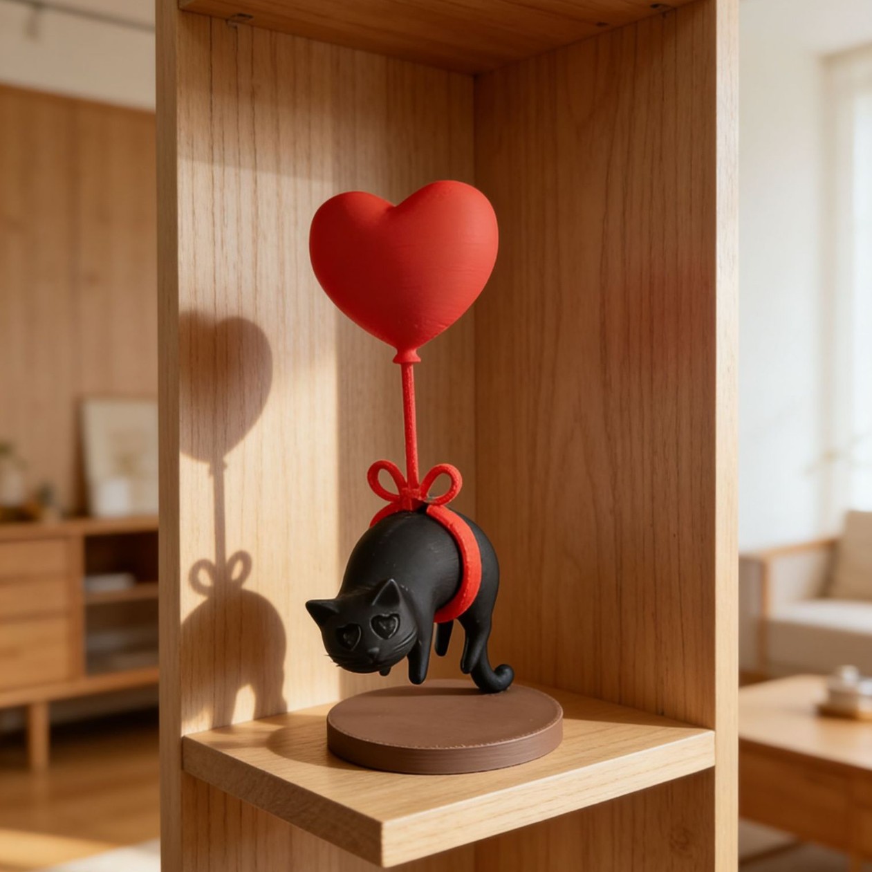 Floating Cat w/ Heart Balloon  - 3D Printing Table review and price