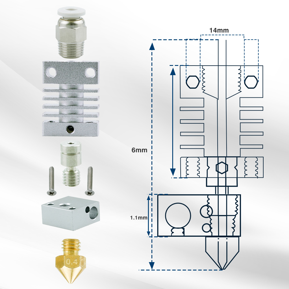 For Creality Ender 3 CR-10 CR- - 3D Printer Nozzle Brass review and price
