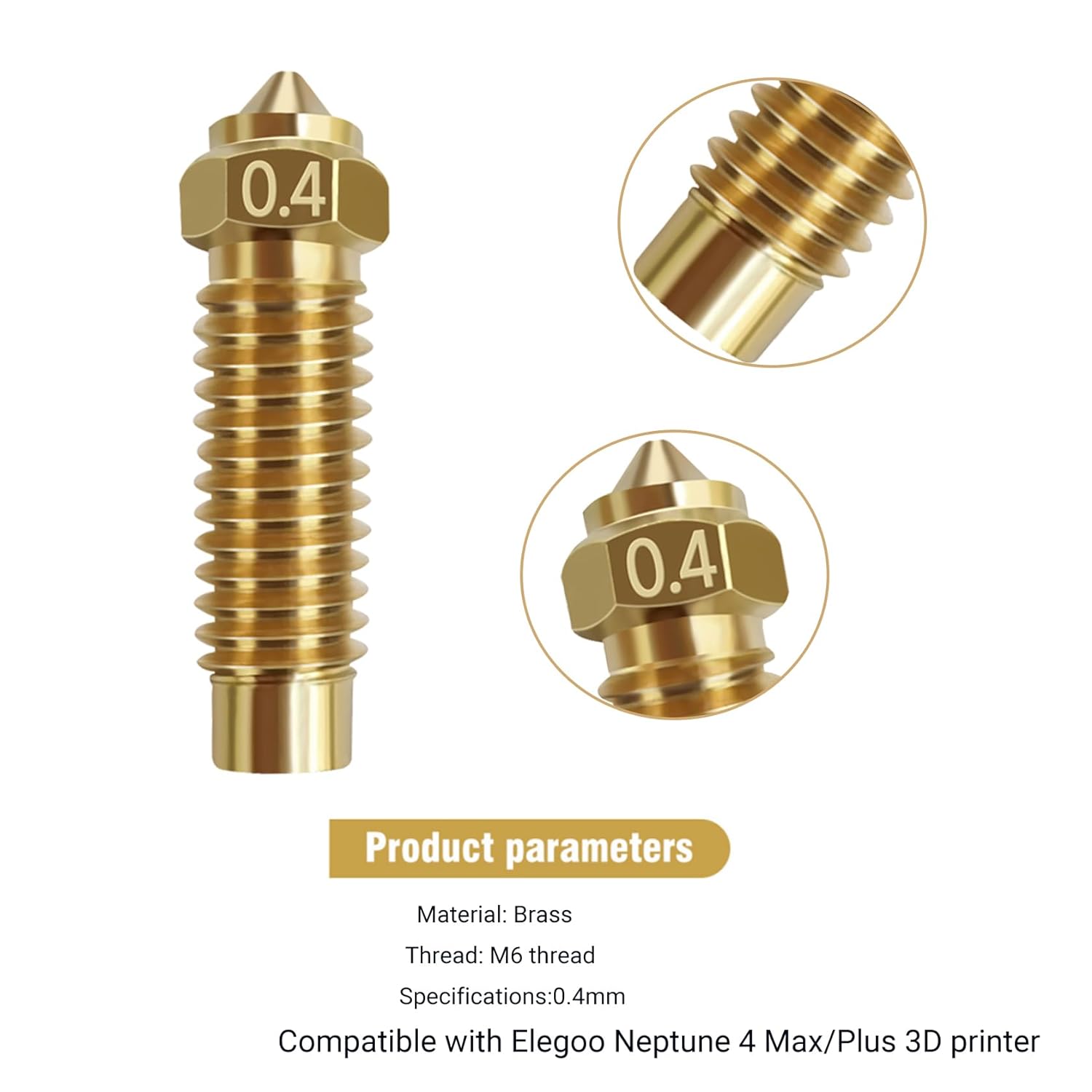 5/10PC Elegoo Neptune 4 Plus/N - 3D Printer Nozzle Brass review and price